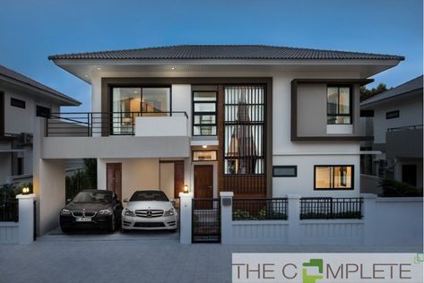 Two Story with 3 Bedrooms, 3 Bathrooms and 2 Parking Spaces | Pinoy ePlans 2 Flore House Design, House With Store Design Philippines, Modern House Philippines, House With Parking, Modern Filipino House, House With Car, Single House, Two Story House Design, Modern House Floor Plans