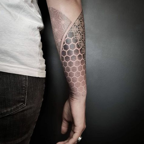 Geometric Honeycomb Tattoo, Geometric Hexagon Tattoo, Geometric Arm Tattoo, Geometric Tattoo Filler, Hexagon Tattoo, Geometric Tattoo Pattern, Honeycomb Tattoo, Geometric Mandala Tattoo, Geometric Sleeve Tattoo