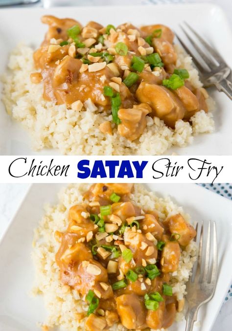 Easy Satay Chicken, Chicken Satay Stir Fry, Satay Chicken Stir Fry, Satay Stir Fry, Satay Chicken Recipe, Budget Dinners, Mongolian Chicken, Satay Chicken, Pinoy Foods