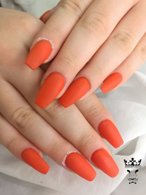 Orange matte nails ##nails💅 #onlycolor #orangenails #mattenails #nailaholic #naildone #ballerinanails #nailartist #marinaveniou #nailartseminars #trustthexperts #beautymakesyouhappy www.kalliopeveniou.gr Orange Matte Nails, Mat Nail Polish, Matted Nails, Ballerina Nails, Orange Nails, Matte Nails, Nails Nails, Nail Artist, Nail Inspo