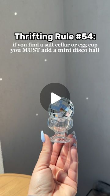 Corrine Counts 〰️ Furniture Reseller in Frederick MD on Instagram: "send to your thrifting bestie 🫶🏼

SAVE this idea for your next thrift trip! 

adding a mini disco ball to a small egg cup or salt cellar is a fun way to add some dopamine to your decor

My favorite disco ball packs are linked in my LTK in my bio!
For thrifting, reselling tips, and home decor: follow me!
〰️ Corrine @frederick.homefinds 
.
.
.
#discoball #discoballs #discodecor #discoballdecor #saltcellar #eggcup #vintageglass #vintagedecor #glassware #fostoria #vintage #reseller #resellercommunity #thrifting #thriftstorefinds #thrifttips #businesstips #homedecor #interiorstyling" Vintage Reseller, Reselling Tips, Mini Disco Ball, Disco Decorations, Frederick Md, Salt Cellar, Disco Balls, Thrift Store Finds, Disco Ball