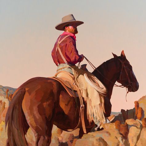 Western Artwork, Western Landscape, Western Paintings, Southwestern Art, Cowboy Horse, West Art, Cowboy Art, Southwest Art, Expressive Art