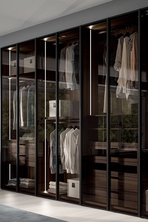 Modern Wardrobe Design Sliding Doors, Modern Wardrobe Design, Wardrobe Laminate Design, Glass Wardrobe, Wardrobe Design Modern, Bedroom Wardrobe Design, Glass Closet, Wardrobe Systems, Dream Closet Design