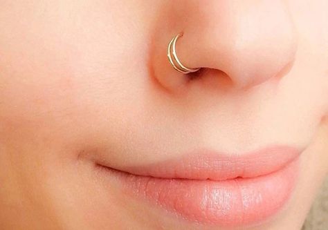 What does a nose piercing on the right side mean? Two Nose Rings On One Side, Which Side Of Nose To Pierce, Hoop And Stud Nose Piercing Both Sides, Double Hoop Nose Piercing, Piercings On Men, Nose Ring Placement, Double Ring Nose Piercing, Two Nose Piercings On One Side, Double Nose Ring Same Side