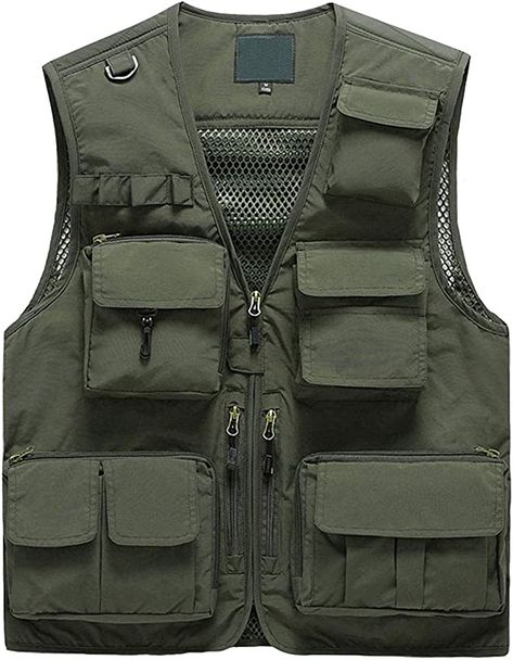 Amazon.com: Pishon Men's Summer Outdoor Work Safari Fishing Vest Quick Dry Casual Lightweight Travel Photo Cargo Vest with Multi Pockets : Sports & Outdoors Mens Ready To Wear, Multi Pocket Vest, Pocket Vest, Men Coats, Outdoor Vest, Shooting Accessories, Fishing Gear, Men's Clothes, Outdoor Photography