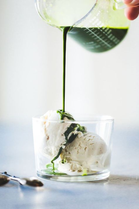 Matcha Ginger Affogato Matcha Quotes, Ginger Ice Cream, Bojon Gourmet, Matcha Recipe, Slow Cooker Desserts, Matcha Green Tea Powder, Vegan Ice Cream, Think Food, An Ice Cream