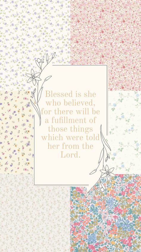 Floral bible verse Luke Bible, Luke 1 45, Floral Bible Verse, Blessed Is She, Luke 1, Bible Encouragement, Bible Quotes, Bible Verse, Bible Verses