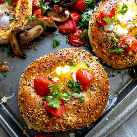 Bagel Bake, Almond Meltaway Cookies, Cafe Menu Ideas, Healthy Bagel, Egg Bagel, Sailor Bailey, Meltaway Cookies, Bagels Recipe, Egg In A Hole