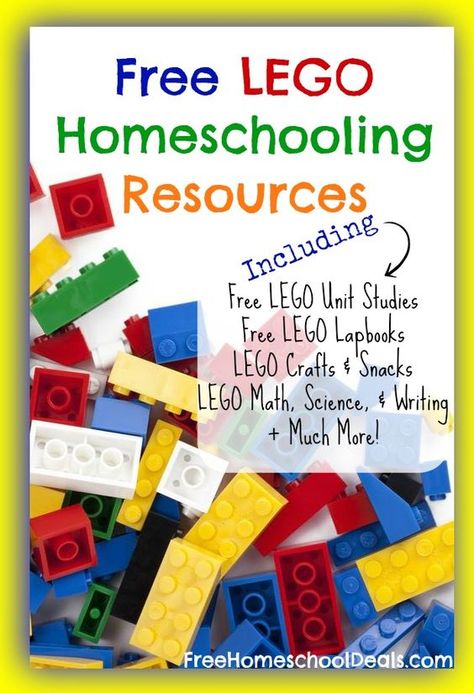 LEGO HOMESCHOOLING RESOURCES      The following list is full of Lego freebies, resources, activities, and more and they are all FREE!  Wondering how Lego Unit Study, Lego Math, Free Homeschool Resources, Lego Education, Homeschool Freebies, Homeschooling Resources, Free Lego, Lego Activities, Homeschool Life