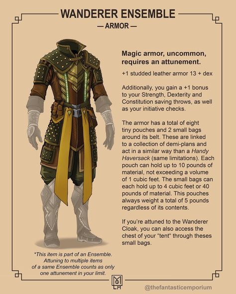 Studded Leather Armor, Magic Armor, Dungeons And Dragons Rules, Dnd Stats, Dnd Character Sheet, Dnd World Map, Dungeon Master's Guide, D D Items, Dnd 5e Homebrew