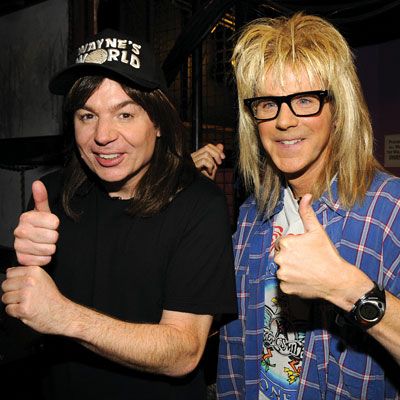 Wayne Campbell & Garth Algar Nev Campbell 90s, Snl Bill Hader, Garth Algar, Life Size Movie Tyra Banks, Wayne Campbell, Funny Memories, Tom Foolery, Dana Carvey, Best Of Snl