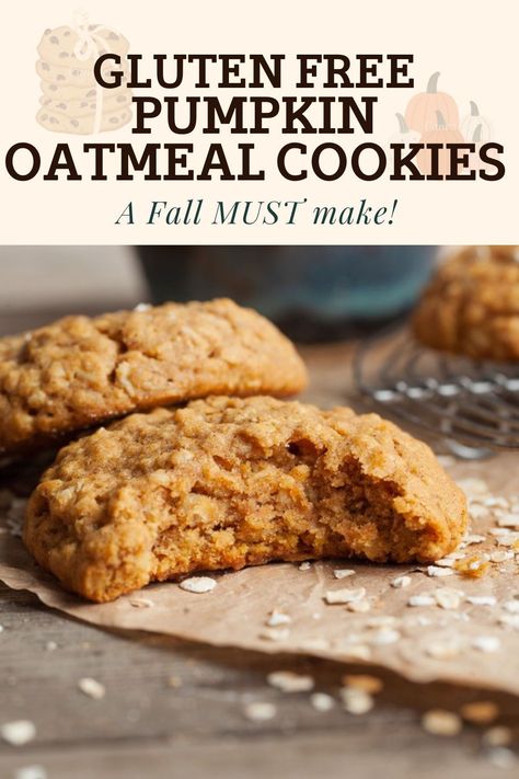 Embrace pumpkin spice season with these irresistible gluten free Pumpkin Oatmeal Cookies! Packed with cozy fall flavors, these homemade cookies blend spiced pumpkin, hearty oats, and just the right touch of sweetness. Perfect for Halloween, Thanksgiving, or any autumn gathering, these cookies only get better the next day. Discover the ultimate make-ahead cookie recipe for the season! Oatmeal Pumpkin Cookies, Fall Baking Ideas, Gluten Free Pumpkin Cookies, Oatmeal Pumpkin, Gluten Free Pumpkin Recipes, Gluten Free Oatmeal Cookies, Oatmeal Cookies Easy, Autoimmune Recipes, Pumpkin Oatmeal Cookies