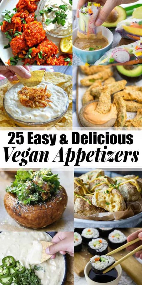 Vegan Party Recipes, Resep Vegan, Vegan Apps, Vegan Appetizers Recipes, Recipe Appetizers, Vegan Appetizer, Tasty Vegan Recipes, Smoothies Vegan, Vegan Party Food