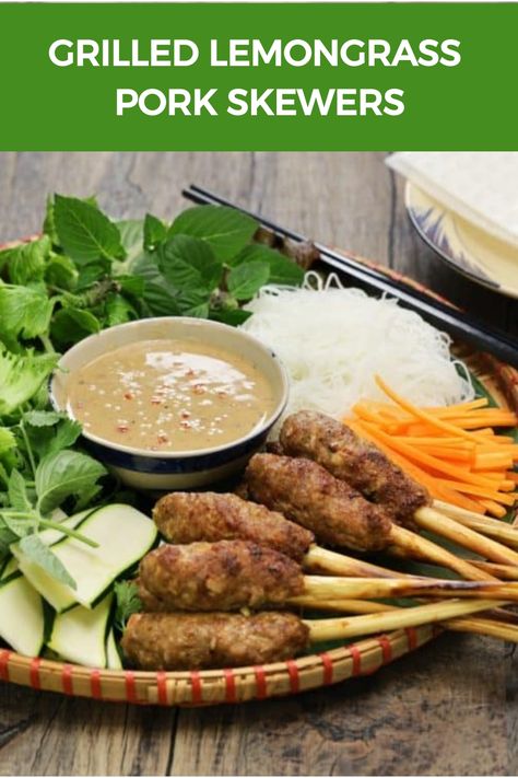 Grilled Lemongrass Pork Skewers Minced Pork Recipes, Vietnamese Lemongrass Pork, Pork Mince Recipes, Lemongrass Pork, Lemongrass Recipes, Braised Pork Shoulder, Sticky Pork, Pork Skewers, Ground Pork Recipes