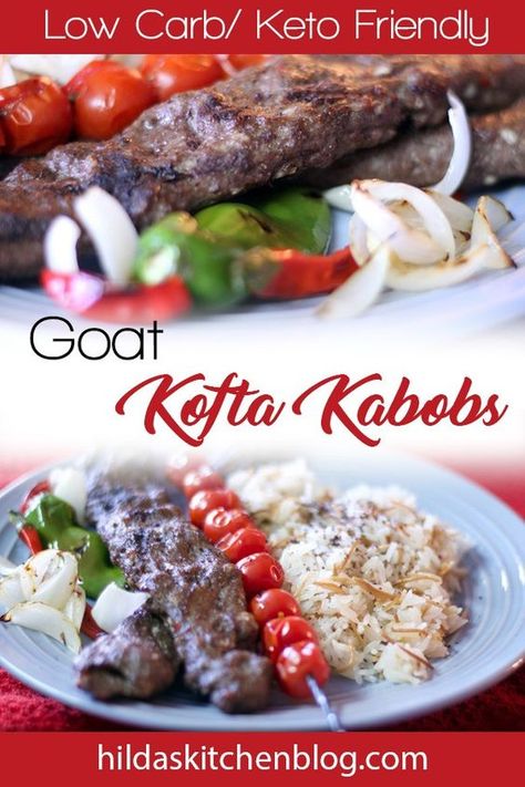 Kefta Kabob Recipe, Kefta Kabob, Assyrian Recipes, Goat Recipes, Kebab Recipe, Kabob Recipes, Goat Meat, Kebab Recipes, Ethnic Food