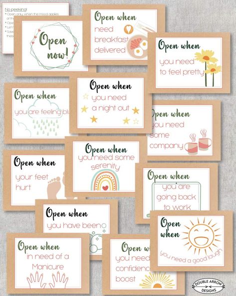 Open When Cards For Mom, Open When Letters For New Mom, Open When Gifts For New Mom, Open When Gift Card Ideas, Envelope Gift Ideas Open When Letters, Open When Letters For Mom From Daughter, Open When Letters For Mom, Open When Cards, Open When Envelopes