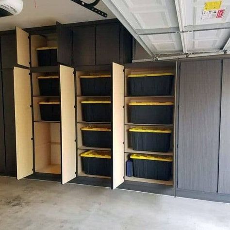 Garage Cabinets Diy, Garage Storage Inspiration, Plan Garage, Diy Garage Storage Cabinets, Garage Design Interior, Garage Organisation, Garage Cabinet, Garage Laundry, Garage Renovation