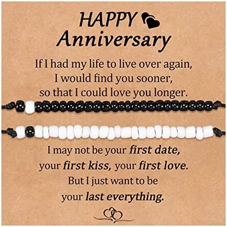 Cheerslife Anniversary Bracelets Gifts for Him Her Boyfriend Couple Husband Wife Wedding Happy Anniversary 1 Year Month Anniversary for Boyfriend Girlfriend Men Women Valentines Day Gifts : Amazon.co.uk: Fashion 2 Month Anniversary Ideas For Girlfriend, Anniversary For Boyfriend, Happy Anniversary 1 Year, Anniversary 1 Year, Good Morning Romantic, Month Anniversary, Viral Products, Matching Couple Bracelets, Relationship Bracelets