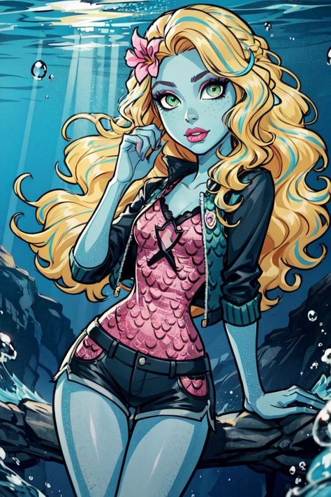 Lagoona Blue Fanart, Monster High Makeup, Monster Sketch, Laguna Blue, Arte Monster High, Blue Drawings, Lagoona Blue, Monster High Art, Monster High Characters