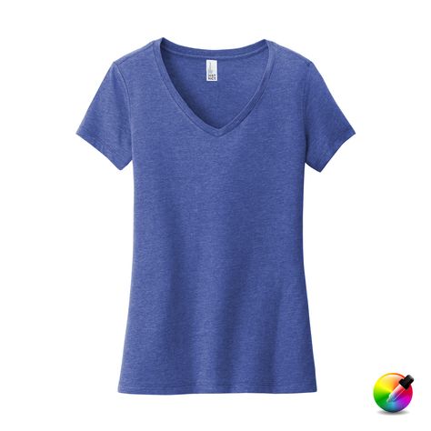 Women's V-Neck Crossover Top, Bright Turquoise, Woven Labels, Womens Tees, Heather Grey, Apparel Accessories, Rib Knit, Shirts Tops, Spun Cotton