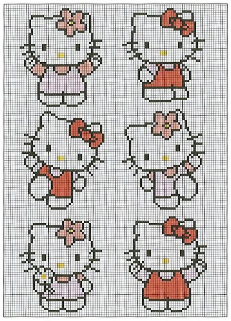 Hello Kitty cross-stitch pattern. Crochet Hello Kitty, Hello Kitty Crochet, Disney Free, Stitch Character, Cross Stitch For Kids, Stitch Cartoon, Cross Stitch Baby, Crochet Tapestry, Cross Stitch Animals