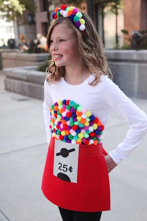 Gumball Machine Halloween Costume, Gumball Costume, Gumball Machine Costume, Karneval Diy, Costumes Faciles, Diy Fantasia, Diy Halloween Costumes For Kids, Homemade Halloween Costumes, Diy Halloween Costumes Easy