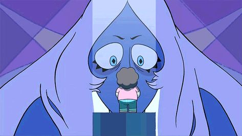 Blue glaring at Steven furiously Steven Universe Screenshots, Steven Universe Gif, Diamond Steven Universe, Blue Diamond Steven Universe, Greg Universe, New Soul, Steven Universe Comic, Steven Universe Gem, Steven Universe Fanart