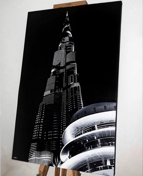 80x120 oil painting of Burj Khalifa in Dubai. #art #arts #arte #artist #oilpainting #painting #architecture #architect #aaltouniversity #instaart #oiloncanvas #burjkhalifa #dubai #visitdubai #dailyart #realism #design #maalaus #artwork #artshelp #artsharing #artoftheday #artistsoninstagram #artgallery #wip #oilpaint #artlover #worldofartists Burj Khalifa Painting, Dubai Painting, Painting Architecture, Dubai Art, Perspective Art, Gcse Art, Burj Khalifa, Diy Art Painting, Art Stuff