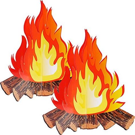 Tatuo 12 Inch Tall Artificial Fire Fake Flame Paper 3D Decorative Cardboard Campfire Centerpiece Flame Torch for Campfire Party Decorations (2 Set) : Amazon.ca: Health & Personal Care Campfire Party Decorations, Campfire Centerpiece, Kids Party Centerpieces, Fake Fire, Campfire Party, Paper 3d, Camping Party, Theme Party Decorations, Party Centerpieces