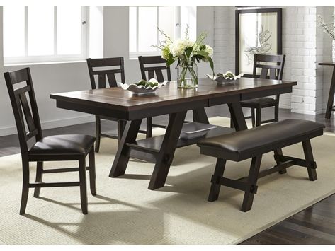 Liberty Furniture Lawson6 Piece Rectangular Table Set Brown Dining Room, Dining Table Dimensions, Gathering Table, Dinette Tables, Trestle Dining Tables, Dining Furniture Sets, 5 Piece Dining Set, Pedestal Dining Table, Liberty Furniture