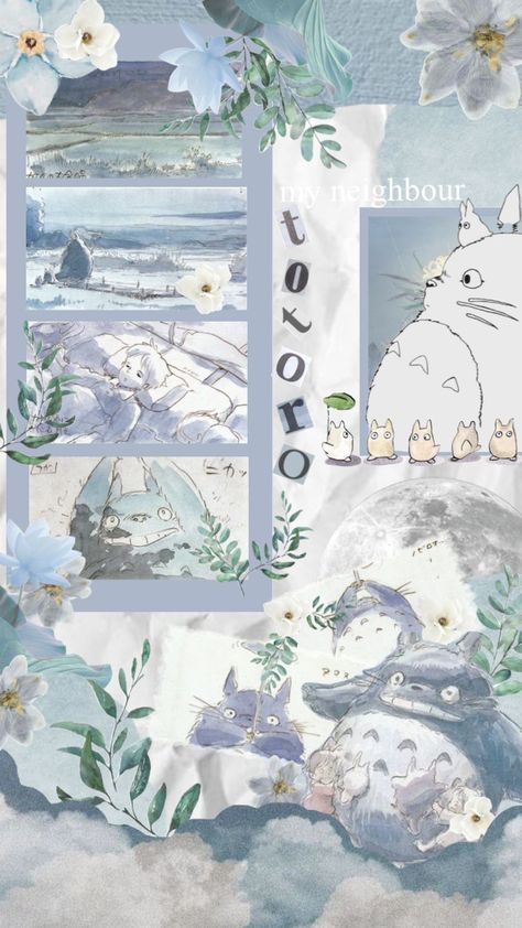 #studioghibli #ghibliaesthetic #ghibli #myneighbourtotoro #aesthetic #ghiblimovies #blue #anime #animeaesthetic My Neighbour Totoro, Baby Blue Wallpaper, Cute Blue Wallpaper, Cocoppa Wallpaper, Iphone Wallpaper Kawaii, Blue Wallpaper Iphone, Wallpaper Doodle, Blue Anime, Blue Poster