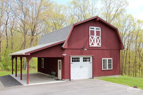 Barn Style Garage, 2 Story Garage, Gambrel Barn, Garage Builders, Plan Garage, Gambrel Style, Loft Plan, Garage Loft, Garage Style