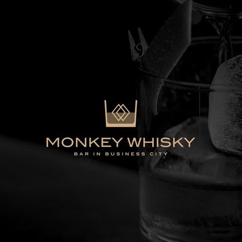 MONKEY WHISKY / BAR LOGO by DESPACE on Dribbble Whisky Logo, Whisky Bar, Bar Logo, Global Community, Creative Professional, Mood Board, Logo Design, Bar, ? Logo