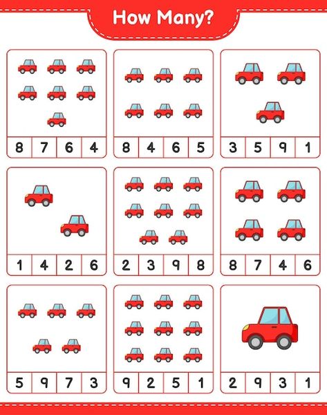 Counting Cars, Math Activities For Kids, Counting Games, Christmas Cookies Decorated, Cookies Decorated, Game Printable, Numeracy, Car Games, Math For Kids