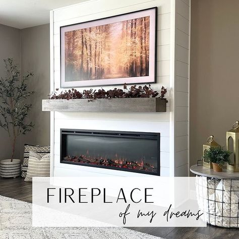 Here’s exactly how I built this ⬇️ I’ve seen quite a few strategies for fireplace hidden doors, but NOTHING this good 😍 I think I’m the… | Instagram Fireplace With Frame Tv, Hidden Piano, Split Level Home Designs, Beach Fireplace, Corner Molding, Hidden Doors, Piano Hinge, Door Inside, Fireplace Doors