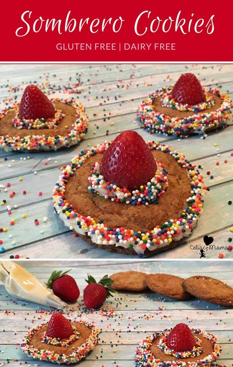 What Foods Have Gluten, Quiche Healthy, Sombrero Cookies, Gluten Free Quiche, Dairy Free Desserts, Sombrero Hat, Hat Cookies, Taco Party, Cutout Sugar Cookies