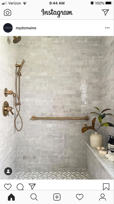 Best Tile For Bathroom, Calcutta Marble Bathroom, Shower Nook, Tile Bathtub, Tile For Bathroom, Calcutta Marble, Neutral Tile, Neutral Bathroom, Bathtub Tile