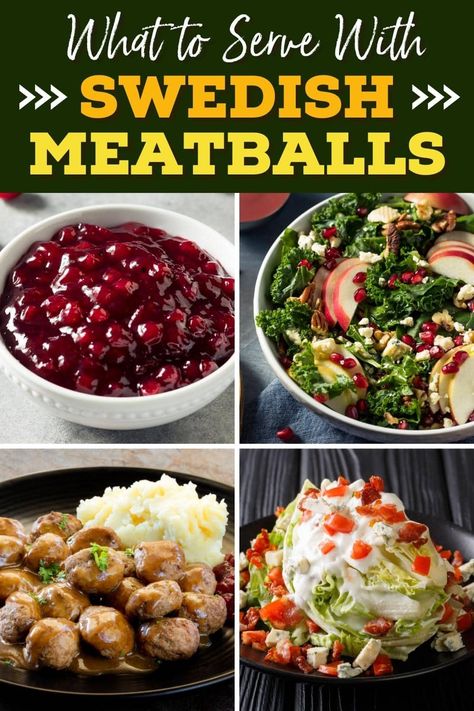 Side dishes like buttered noodles, creamed spinach, and potatoes pair so well with Swedish meatballs. Serve up a feast today! Sides For Swedish Meatballs, What To Serve With Swedish Meatballs, Danish Dinner Recipes, Swedish Side Dishes, What To Serve With Meatballs, Swedish Meals, Meatball Side Dishes, Spinach And Potatoes, Danish Meatballs