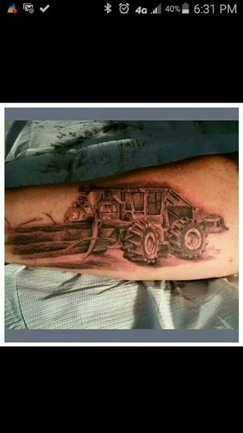 Luv the Skidder tattoo! Skidder Tattoo, Tree Logger Tattoo, Logging Tattoo Ideas, Logging Tattoo, Chainsaw Tattoo, Cool Animal Tattoos, Boxing Tattoos, Wood Tattoo, Truck Tattoo