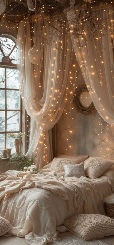 Comfy Room, Dream Bedrooms, Romantic Bedroom Decor, Decor Ideas Bedroom, Luxury Bedroom Decor, Boho Style Bedroom, Bedroom Decor For Couples, Casa Vintage, Cute Bedroom Decor