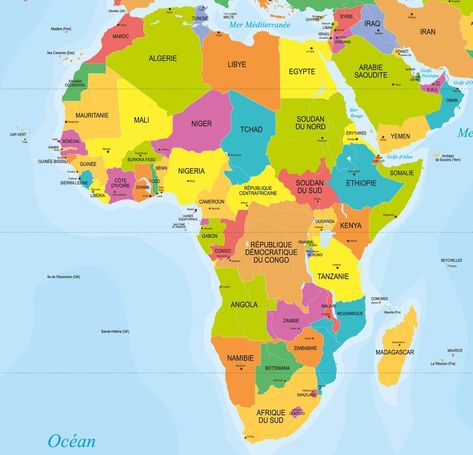 Carte des capitales en Afrique African Countries Map, World Geography Map, World Map Continents, Africa Continent, Double Exposition, French Language Lessons, Geography Map, World Geography, Country Maps