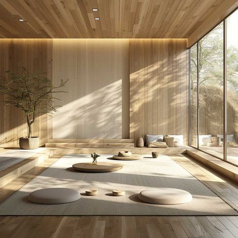 Wooden Wall Paneling Design Suited for Japanese Zen Spaces • 333+ Art Images Modern Zen Interior, Wooden Wall Paneling, Wall Paneling Design, Paneling Design, Columns Decor, Indoor Water Features, Zen Interiors, Zen Space, Wooden Wall Panels