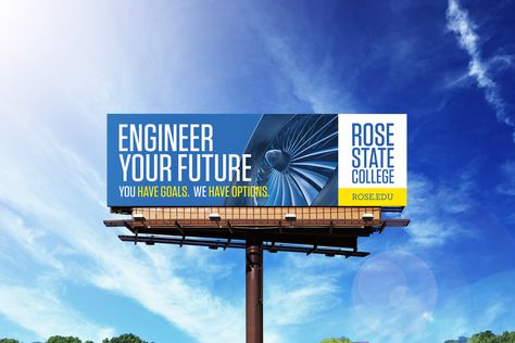 Modern Billboard Design, Billboard Inspiration, College Billboard Design, College Ads, Billboard Design Inspiration, College Banner, College Ad, Brochure Display, Billboard Mockup