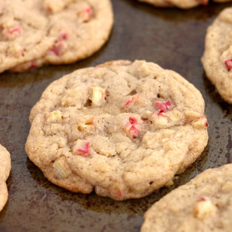 Brown Sugar Rhubarb Cookies Brown Sugar Rhubarb Cookies, Rhubarb Oatmeal, Rhubarb Cookies, Coconut Tart, Rhubarb Desserts, Pistachio Cookies, Rhubarb Cake, The Lunchbox, Rhubarb Recipes