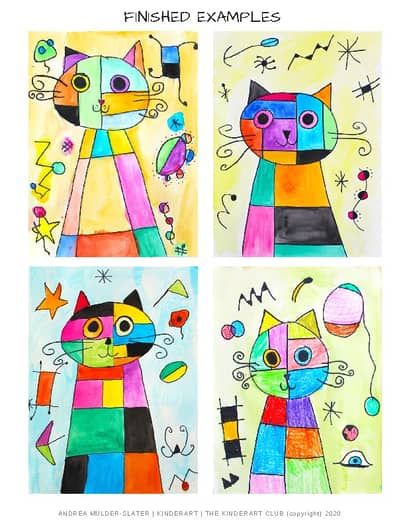 Joan Mewro (Miro) Art Lesson Plan for K-6 by KinderArt | TPT Miro Art, Art Lesson Plan, Grade 1 Art, Easy Art Lessons, Kindergarten Art Lessons, 2nd Grade Art, Classroom Art Projects, Kids Painting, Art Curriculum