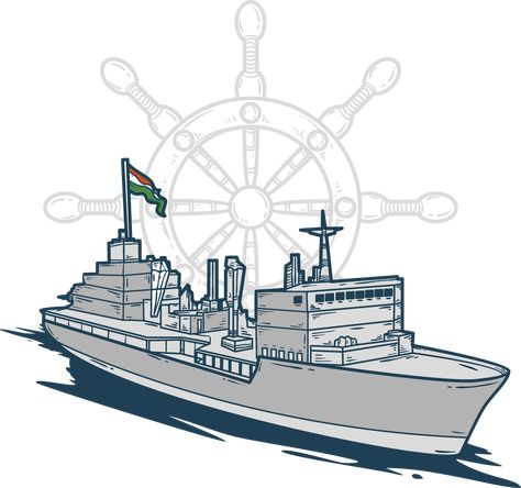 Indian Navy Drawing, Navy Ship Drawing, Indian Flag Design, Indian Navy Ships, Mirror Drawing, Ship Sketch, Indian Navy Day, Outline Pictures, Mirror Drawings