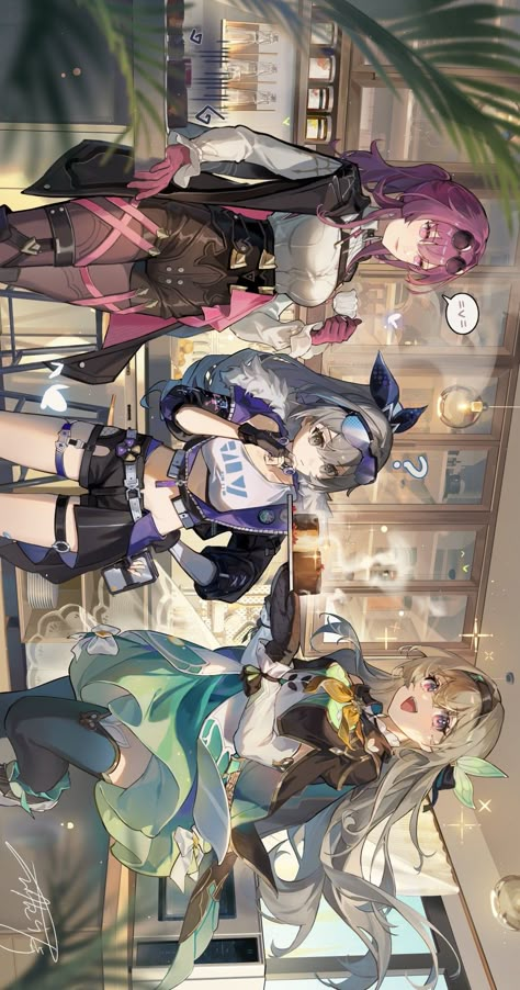 Honkai Star Rail X Genshin Impact, Firefly Hsr Fanart, Silver Wolf X Kafka, Silver Wolf Fanart, Silver Wolf Wallpaper, Silver Wolf Honkai Star Rail, Blade Kafka, Stellaron Hunters, Star Rail Honkai