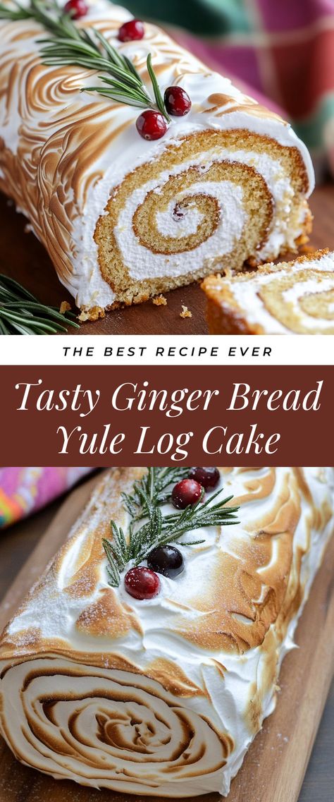 Image for Tasty Ginger Bread Yule Log Cake Yule Log Cake Chocolate Raspberry, Yule Cake Winter Solstice, Busch Noel Cake Yule Log, Christmas Yule Log Cake Recipe, Pumpkin Yule Log, Winter Solstice Foods, German Holiday Recipes, Yule Meals Winter Solstice, Yule Breakfast