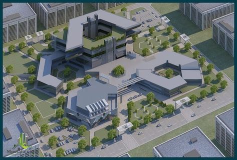 Hospital Architecture Concept, Hospital Layout, Green Building Architecture, Hospital Design Architecture, Site Plan Design, Architecture Design Presentation, School Building Design, Campus Design, Hospital Architecture