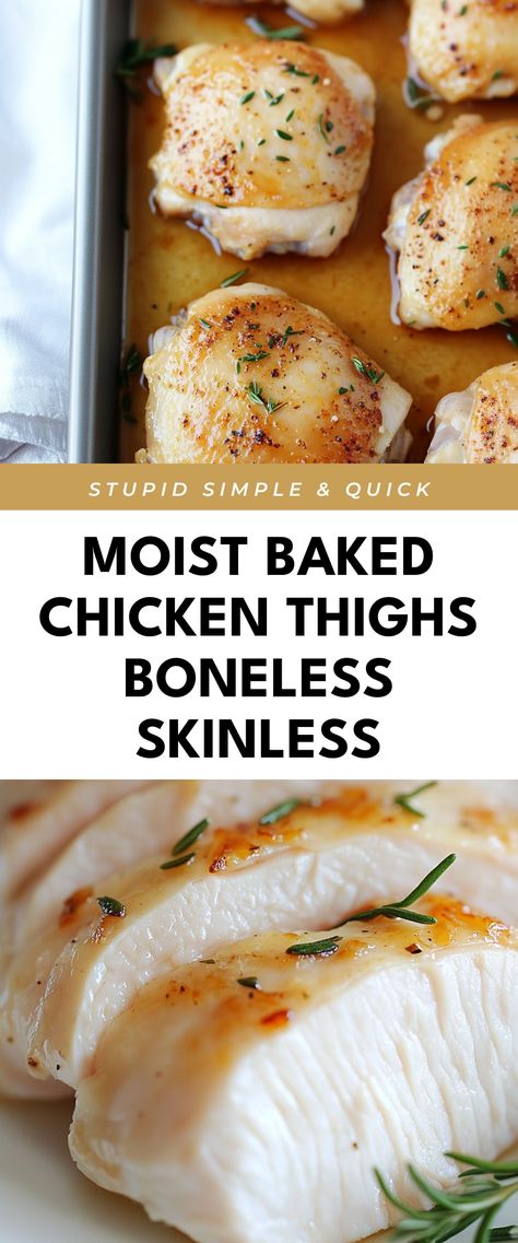 Image for Moist Baked Chicken Thighs Boneless Skinless How To Cook Chicken Thighs In Oven, Recipes For Chicken Thighs Boneless, Baking Chicken Thighs In Oven, Boneless Skinless Chicken Thighs In Oven, Bake Chicken Thighs In Oven, Baked Chicken Thighs Boneless Skinless, Chicken Thigh Salad, Easy Chicken Thigh Recipes Quick, Boneless Skinless Chicken Thigh Recipes Baked